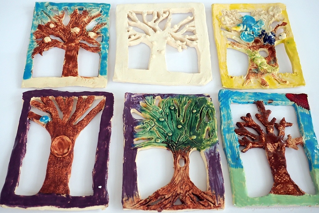 drzewa praca plastyczna drzewa z gliny ceramiczne prace plastyczne moje dzieci kreatywnie