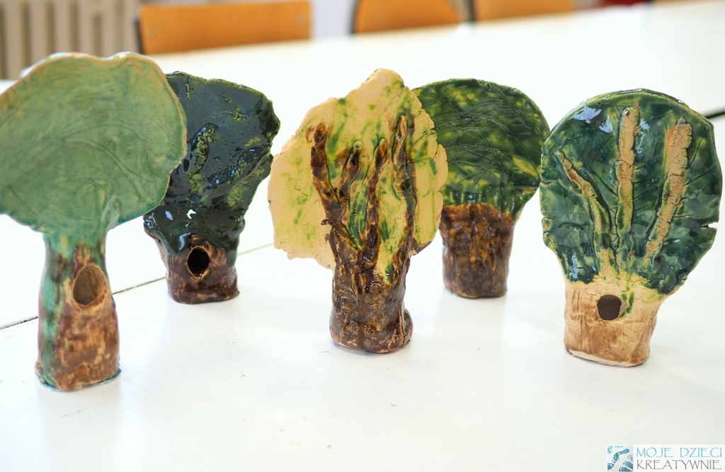 ceramiczne drzewa drzewa z gliny ceramiczne prace plastyczne moje dzieci kreatywnie