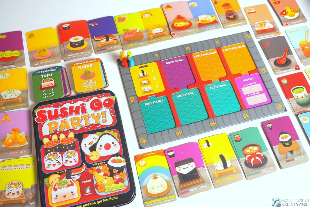 gra sushi go party, gra sushi go, gry karciane dla dzieci, gry planszowe dla dzieci, gry planszowe dla rodzin 