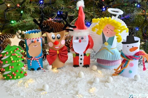 dekoracje świąteczne z rolek po papierze toaletowym, dekoracje bożonarodzeniowe z papieru