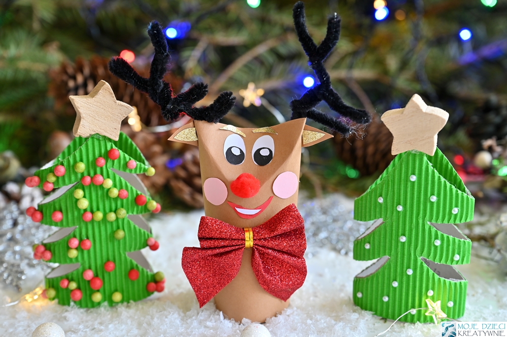 dekoracje bożonarodzeniowe i ozdoby świąteczne z rolek od papieru
