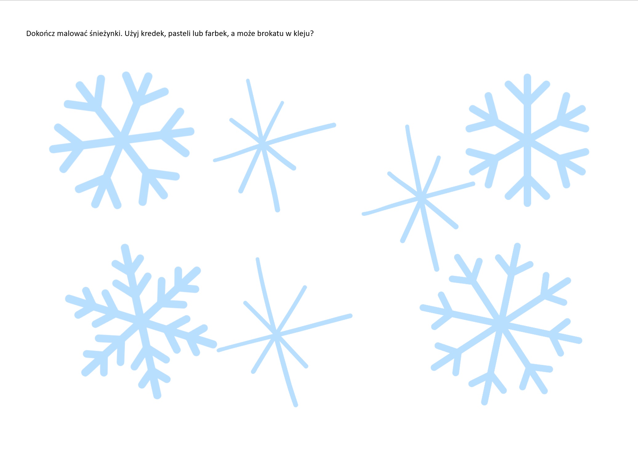 Dokończ malować śnieżynki