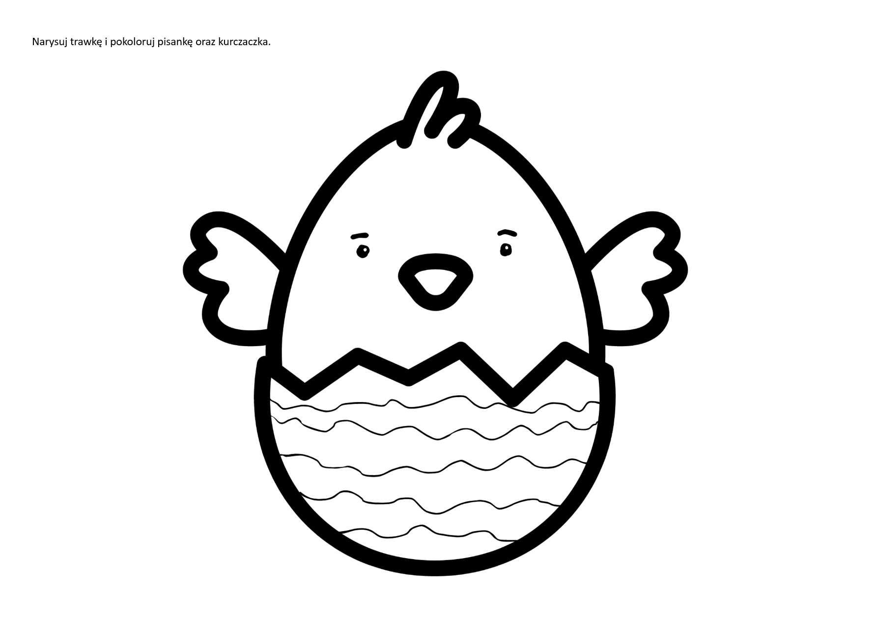 Kurczak w jajku kolorowanka