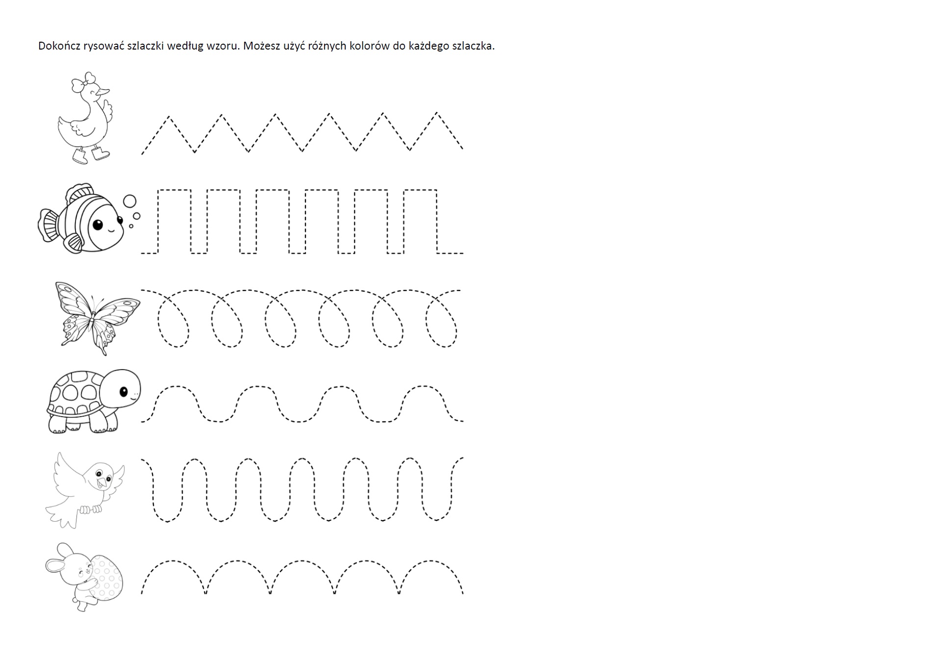 Dokończ rysować szlaczki