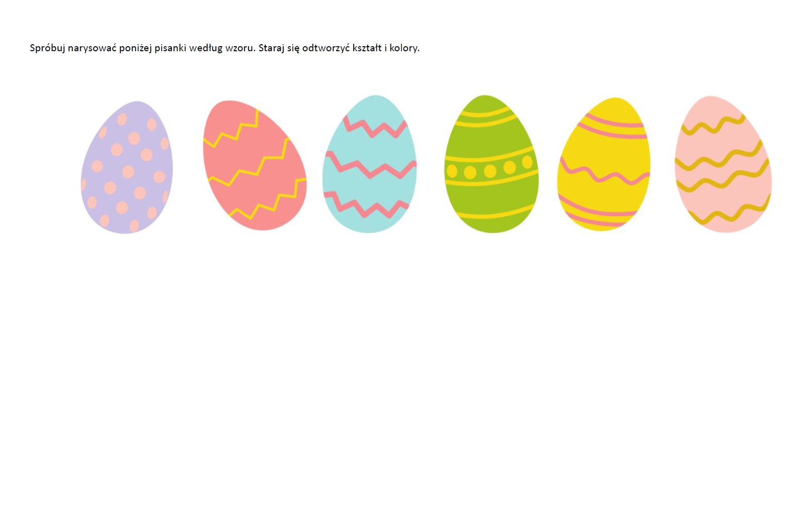 Narysuj pisanki według wzoru