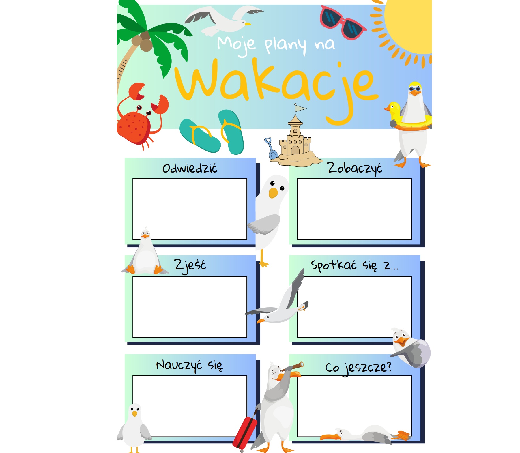 Moje plany na wakacje